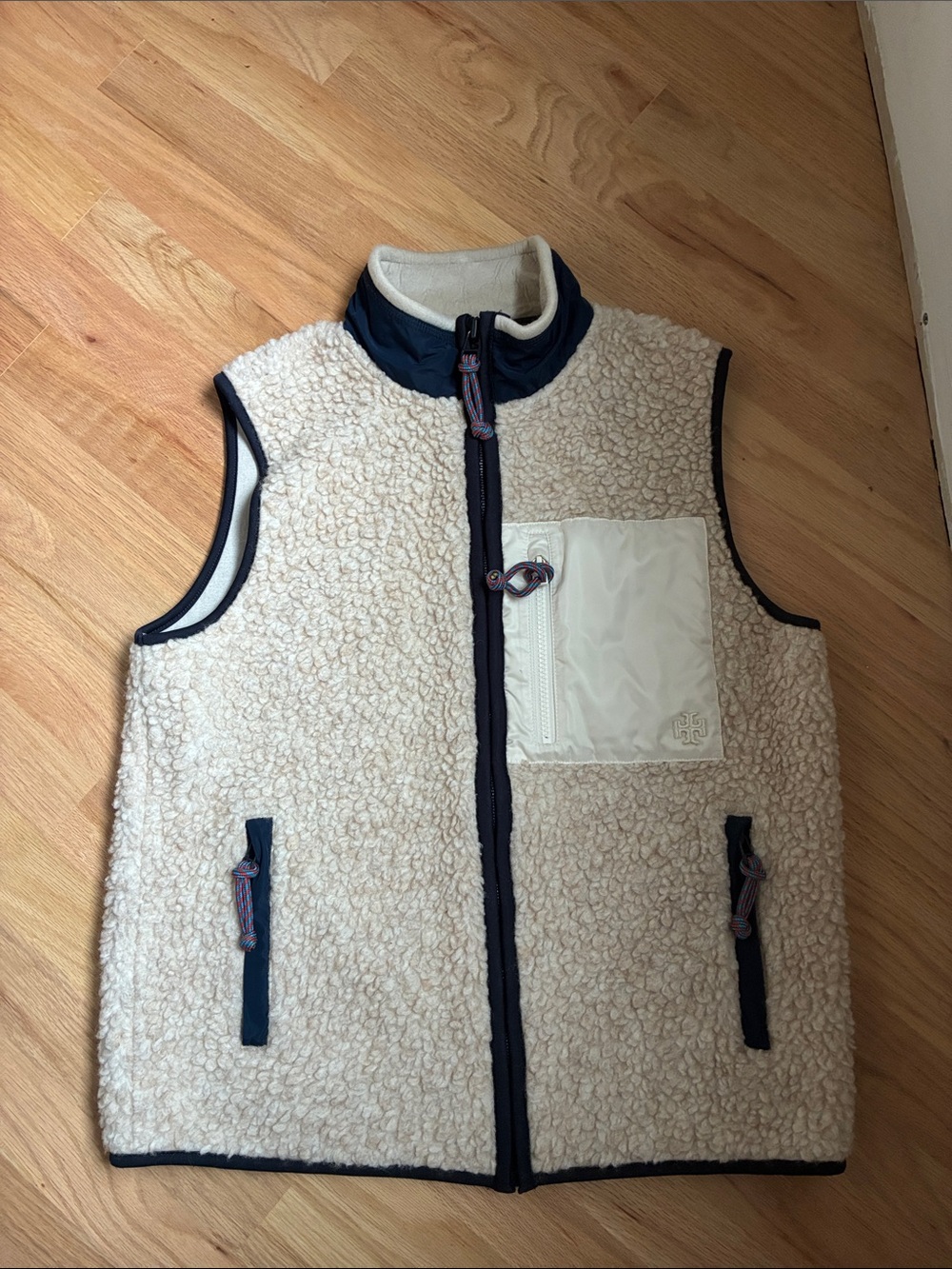 Tory Burch Sport Sherpa Fleece Vest Large